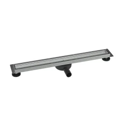 Caniveau de douche à l'italienne Acier inox à carreler avec Siphon, Drain de cabine Filtre anti-odeurs - FlexGT01-3 - 70cm