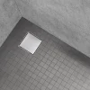 Caniveau de douche carré inox CARA 25 x 25 cm avec siphon anti-odeurs, drainage 36l/min, hauteur réglable SANIVERRE