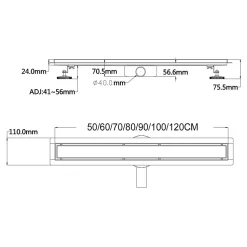 Caniveau de douche 2en1 VINY L.80 cm, réversible à carreler ou inox noir + siphon 360, drainage 36l/min - SANIVERRE