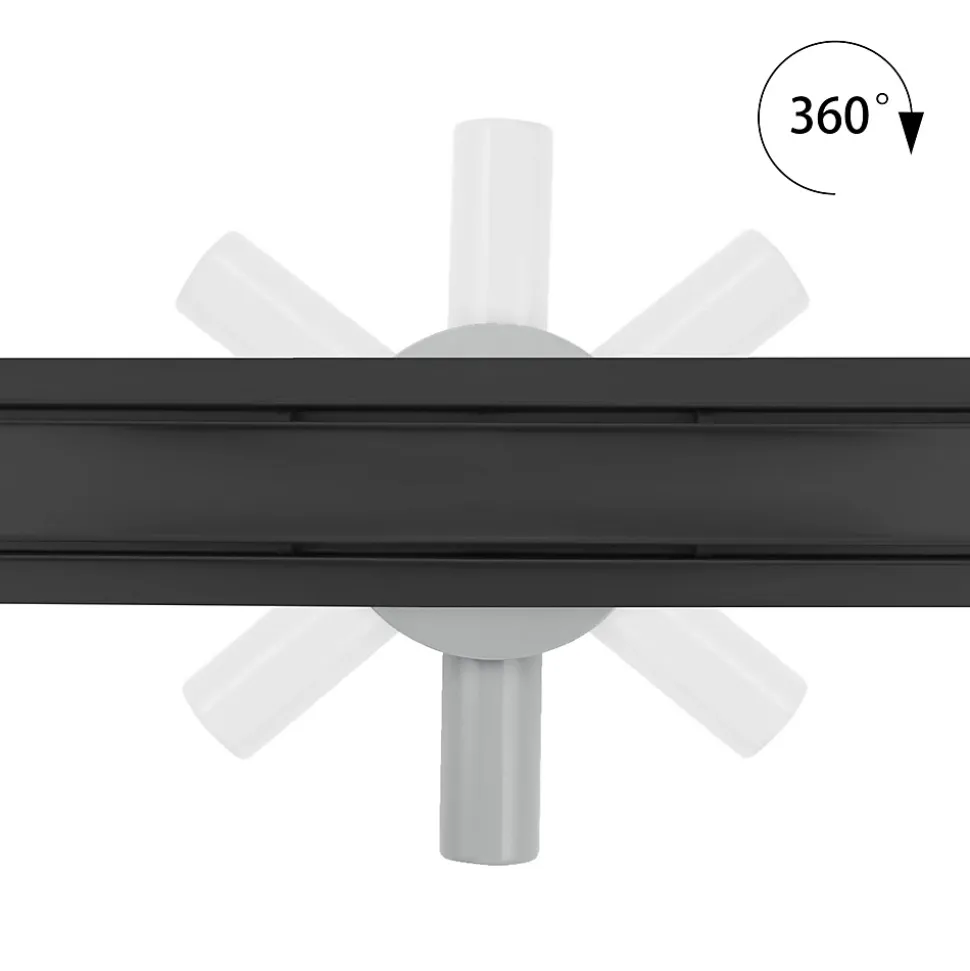Caniveau de douche 2en1 VINY L.50 cm, réversible à carreler ou inox noir + siphon 360, drainage 36l/min - SANIVERRE