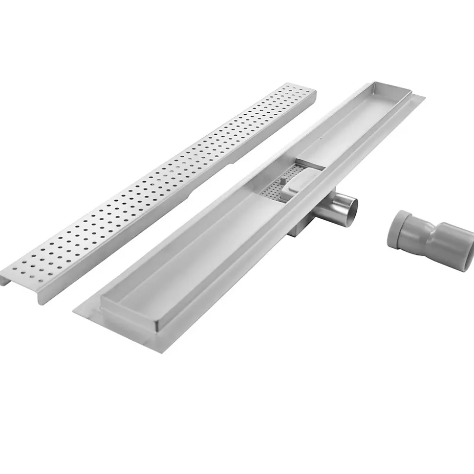 Caniveau de douche HOXY motif en pointillé L.50 cm anti-odeurs, filtre, drainage performant -SANIVERRE