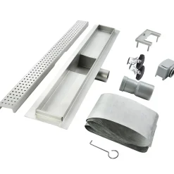 Caniveau de douche HOXY motif en pointillé L.50 cm anti-odeurs, filtre, drainage performant -SANIVERRE