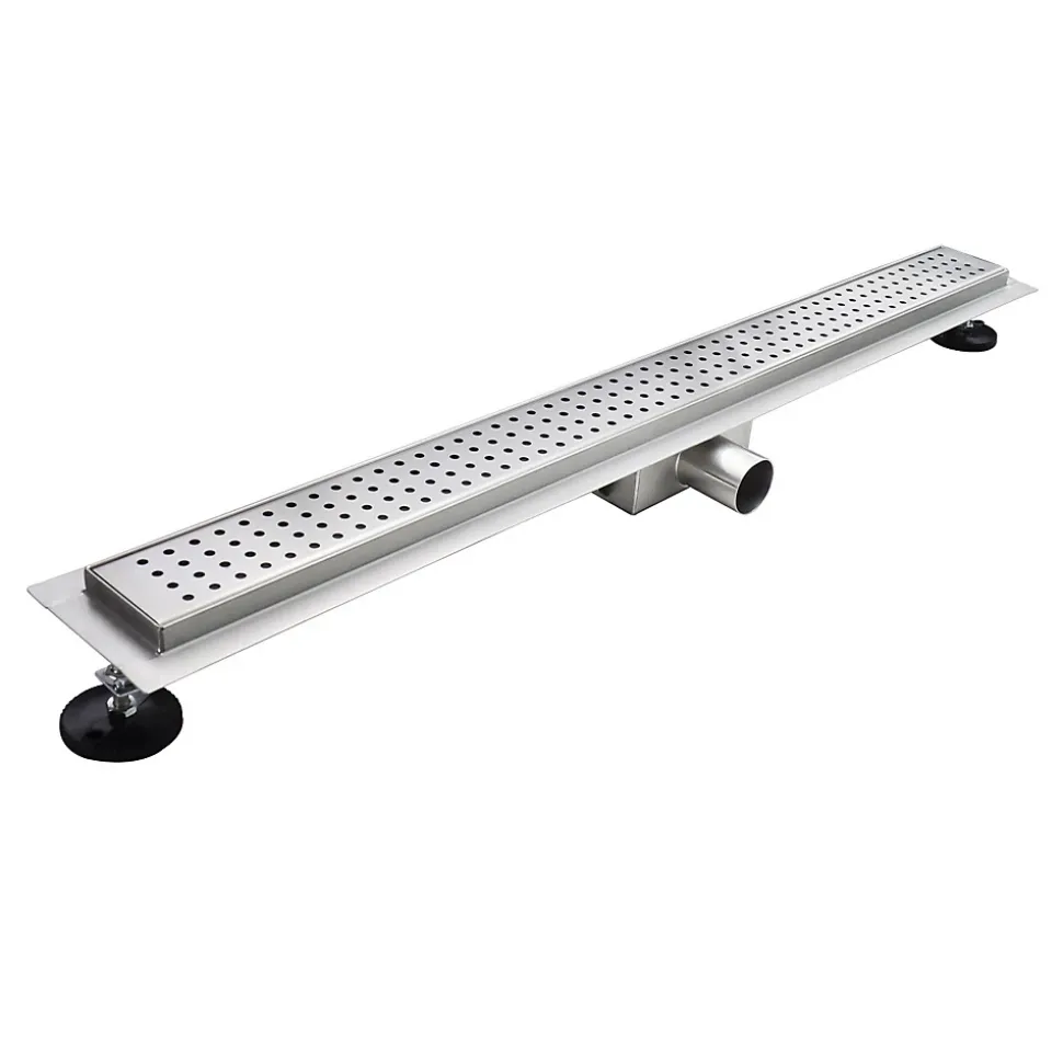 Caniveau de douche HOXY motif en pointillé L.50 cm anti-odeurs, filtre, drainage performant -SANIVERRE
