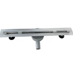 Caniveau de douche italienne slim DEKI L.70 cm acier inoxydable avec siphon 360, drainage performant SANIVERRE