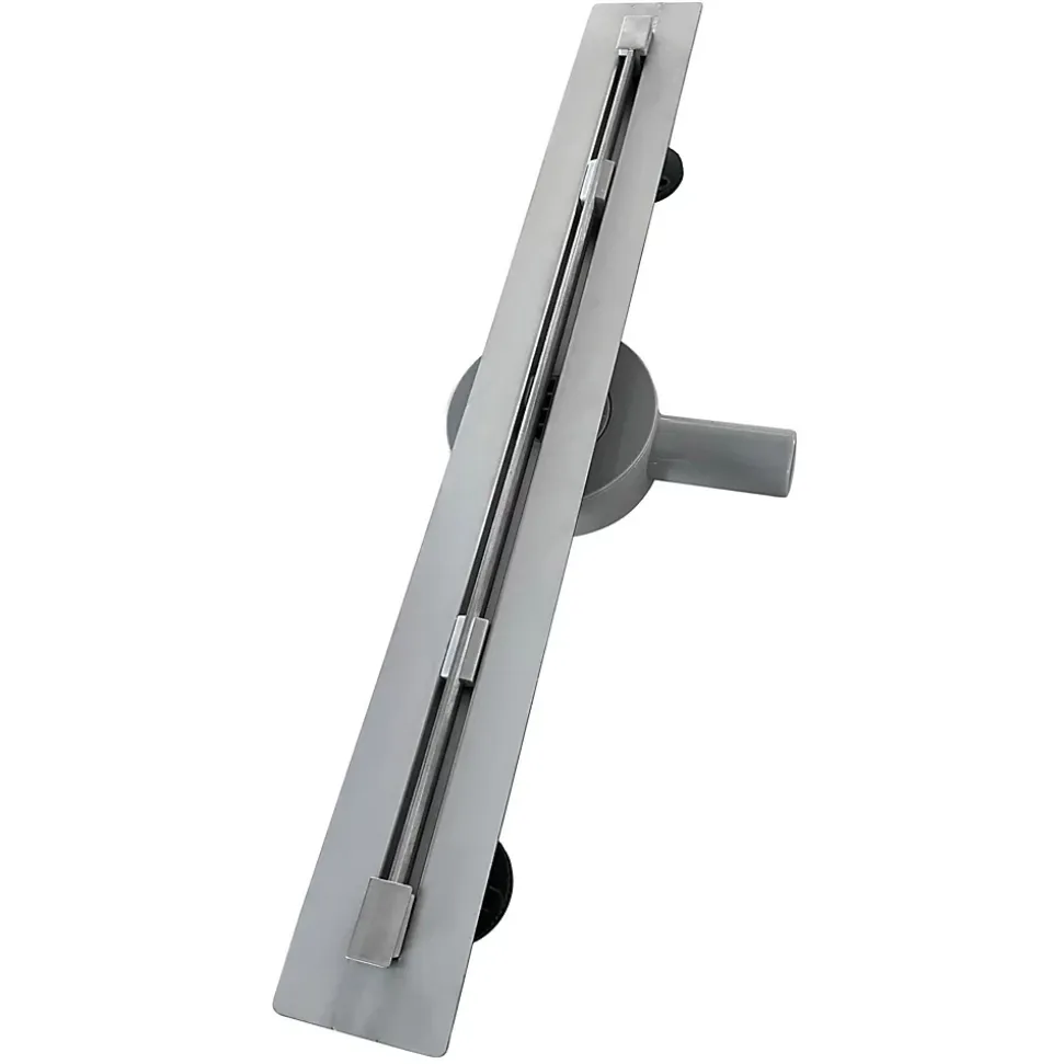 Caniveau de douche italienne slim DEKI L.70 cm acier inoxydable avec siphon 360, drainage performant SANIVERRE