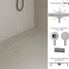 Caniveau de douche italienne étroit TIKA L.70 cm acier inoxydable avec siphon 360, drainage 36l/min SANIVERRE