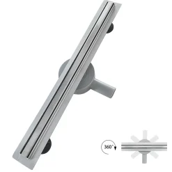 Caniveau de douche italienne étroit TIKA L.70 cm acier inoxydable avec siphon 360, drainage 36l/min SANIVERRE