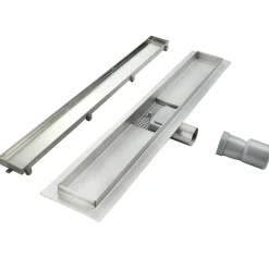 Caniveau de douche Italienne 2en1 CELO L.100 cm à encastrer réversible à carreler ou inox - SANIVERRE