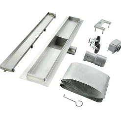 Caniveau de douche Italienne 2en1 CELO L.80 cm à encastrer réversible à carreler ou inox - SANIVERRE