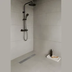 Caniveau de douche Italienne DALA inox L.90 cm anti-odeurs + filtre, drainage performant -SANIVERRE