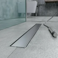 Caniveau de douche Italienne DALA inox L.90 cm anti-odeurs + filtre, drainage performant -SANIVERRE