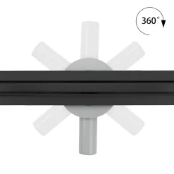 Caniveau de douche italienne étroit noir SAMY L.50 cm siphon 360, drainage 36l/min, hauteur réglable SANIVERRE