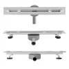 Caniveau de douche italienne slim DEKI L.80 cm acier inoxydable avec siphon 360, drainage performant SANIVERRE