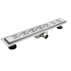 Caniveau de douche L.60 cm JAZY design linéaire, inox, anti-odeurs, drainage élevé - SANIVERRE
