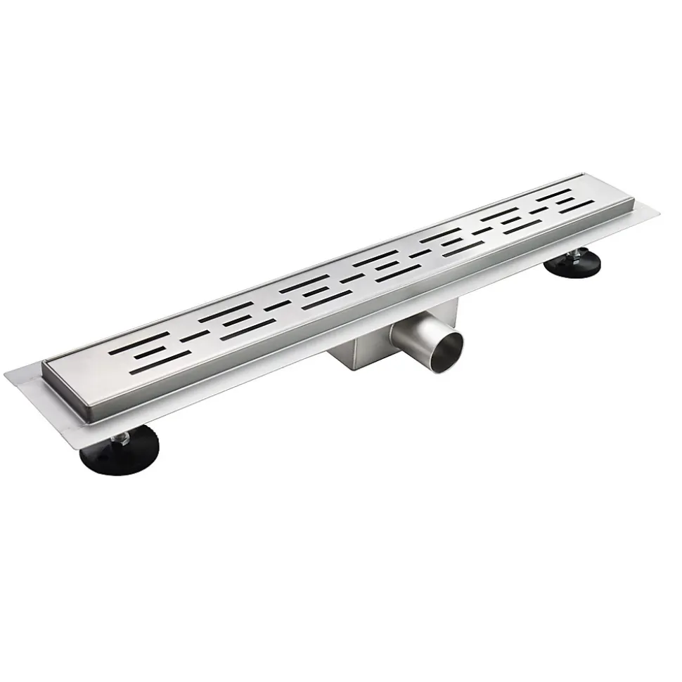 Caniveau de douche L.60 cm JAZY design linéaire, inox, anti-odeurs, drainage élevé - SANIVERRE