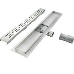 Caniveau de douche L.60 cm JAZY design linéaire, inox, anti-odeurs, drainage élevé - SANIVERRE
