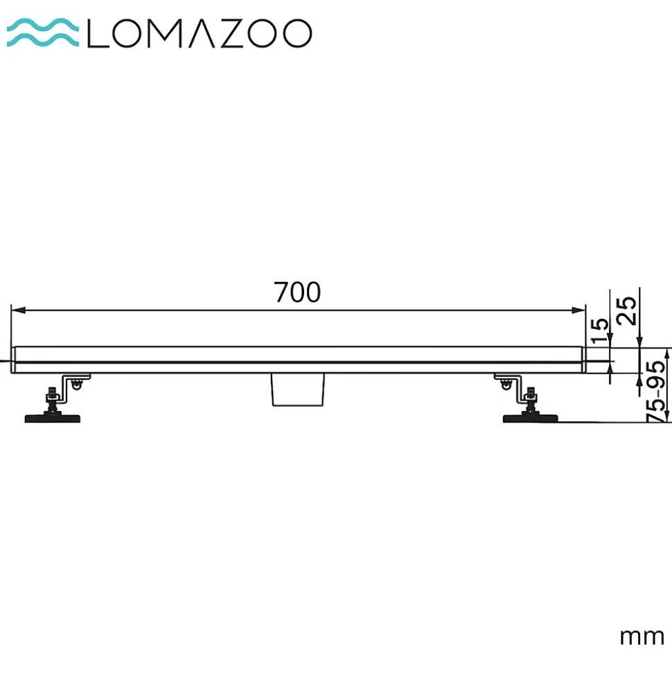 Caniveau De Douche Lomazoo Nilo - 70 Cm - Doré - Or