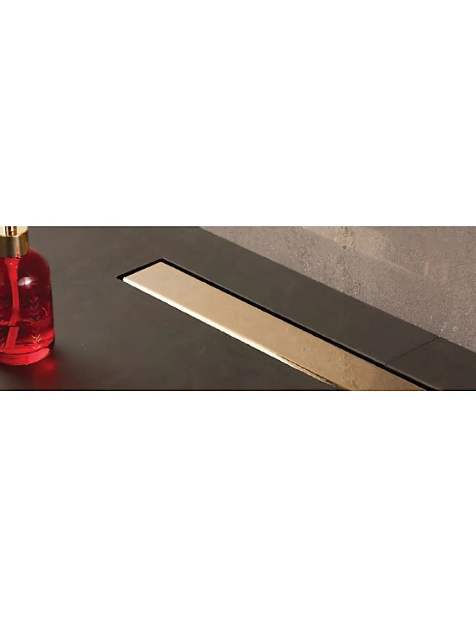 Caniveau de douche sans cadre en or plaqué 24 carats FRAMELESS LINE-55 cm--
