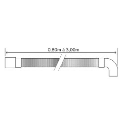 Canne de vidange pour machine à laver 0,8 - 3m Somatherm