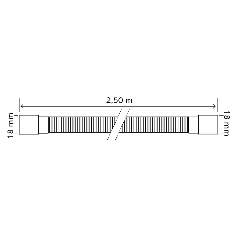 Canne de vidange pour machine à laver 2,5m Somatherm
