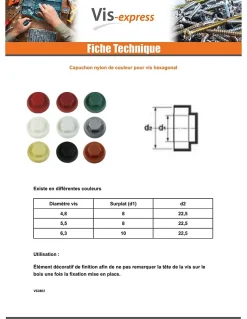 Capuchon plastique Vis Diamètre 4.8-5.5 Surplat 8 RAL1001 beige - 100 pièces