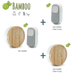Carillon supplémentaire sans fil sans pile pour le carillon Bamboo - Bamboo Plus - Avidsen - 102503