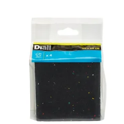 Carré mousse Diall 10 x 10 x 1,5 cm x4, noir