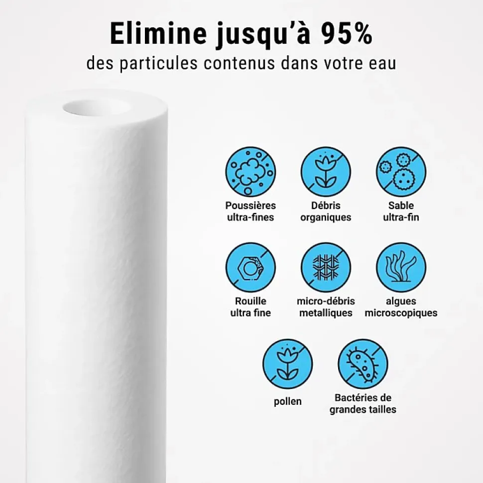 Cartouche anti-sédiments 9' 3/4 double gradient lot de 6
