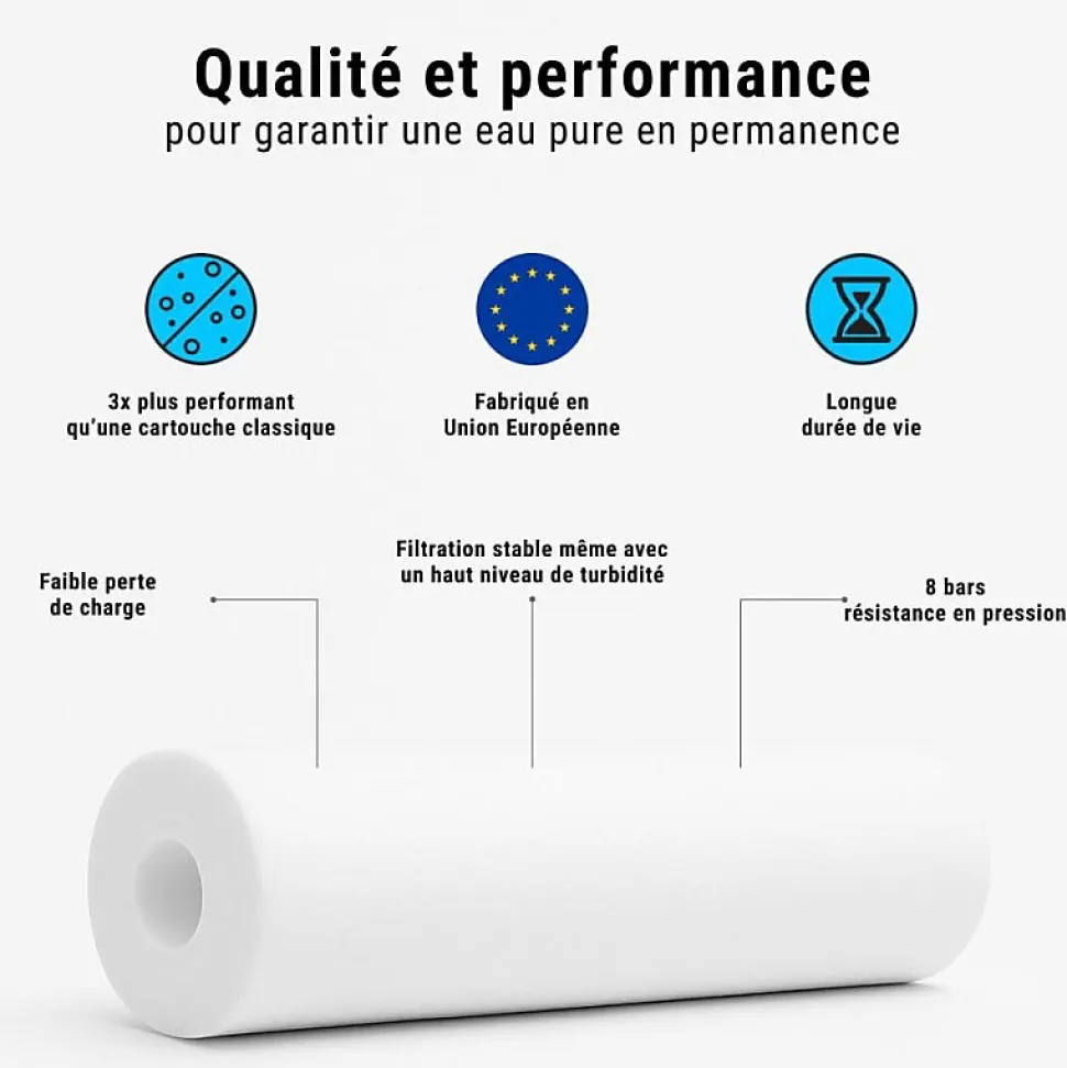 Cartouche anti-sédiments 9' 3/4 double gradient lot de 6