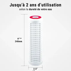 Cartouche filtrante lavable 9''3/4 en polyamide filtre à eau sous évier - 250 µm