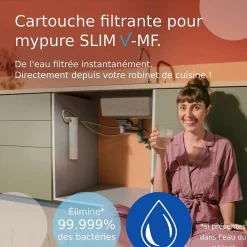 Cartouche pour système de filtration d'eau sous évier Brita Mypure SLIM V-MF