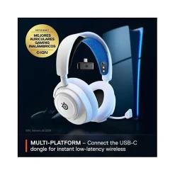 Casque Micro Gaming sans fil SteelSeries Arctis Nova 7P pour PS PC Mac Nintendo Switch Oculus Quest 2 et Android Blanc