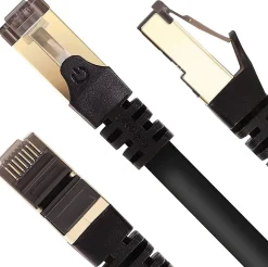 CAT8 BK 1m Câble Ethernet SFTP 2000MHz Transmission de données 40Gb Réseau LAN Internet Connecteurs en or RJ45 Duronic