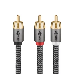 Câble audio 1 RCA mâle - 2 RCA mâles 2 m GOOBAY