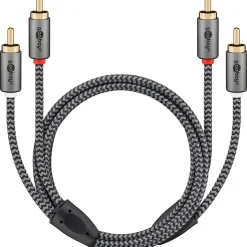 Câble audio 2 RCA mâles gold 2 mètres GOOBAY