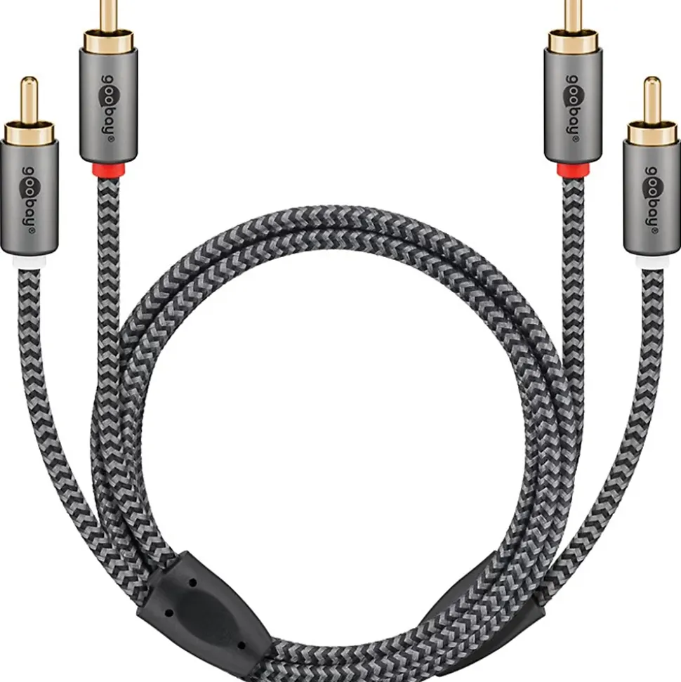 Câble audio 2 RCA mâles gold 2 mètres GOOBAY