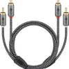 Câble audio 2 RCA mâles gold noir 5 m GOOBAY