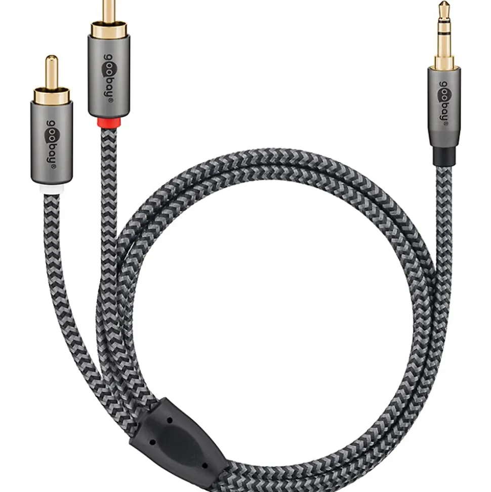 Câble audio Jack 3.5 2 RCA mâles 50cm GOOBAY