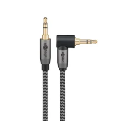 Câble audio Jack 3.5 coudé 90 or 1 m GOOBAY