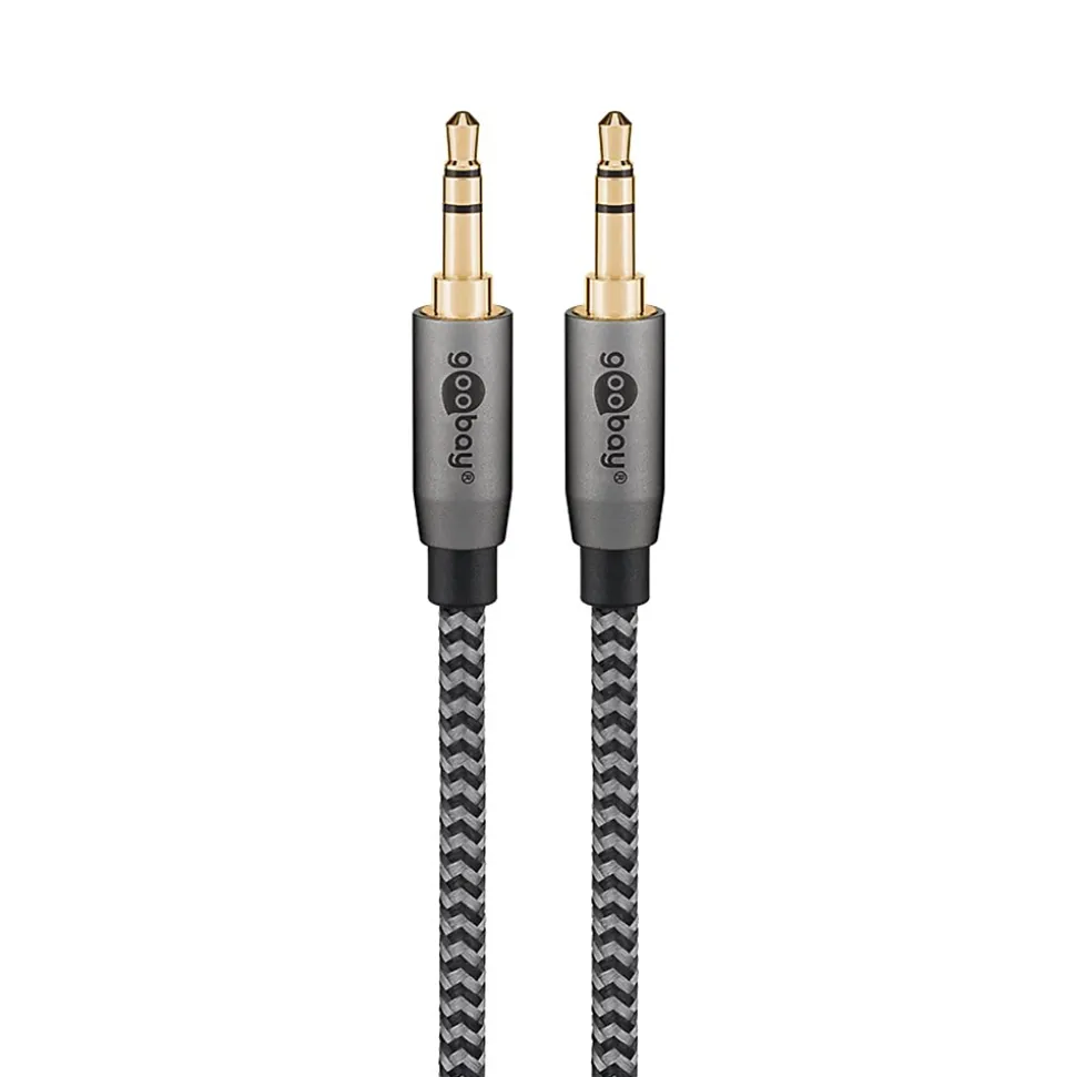 Câble audio Jack 3.5mm gold noir 5 m GOOBAY