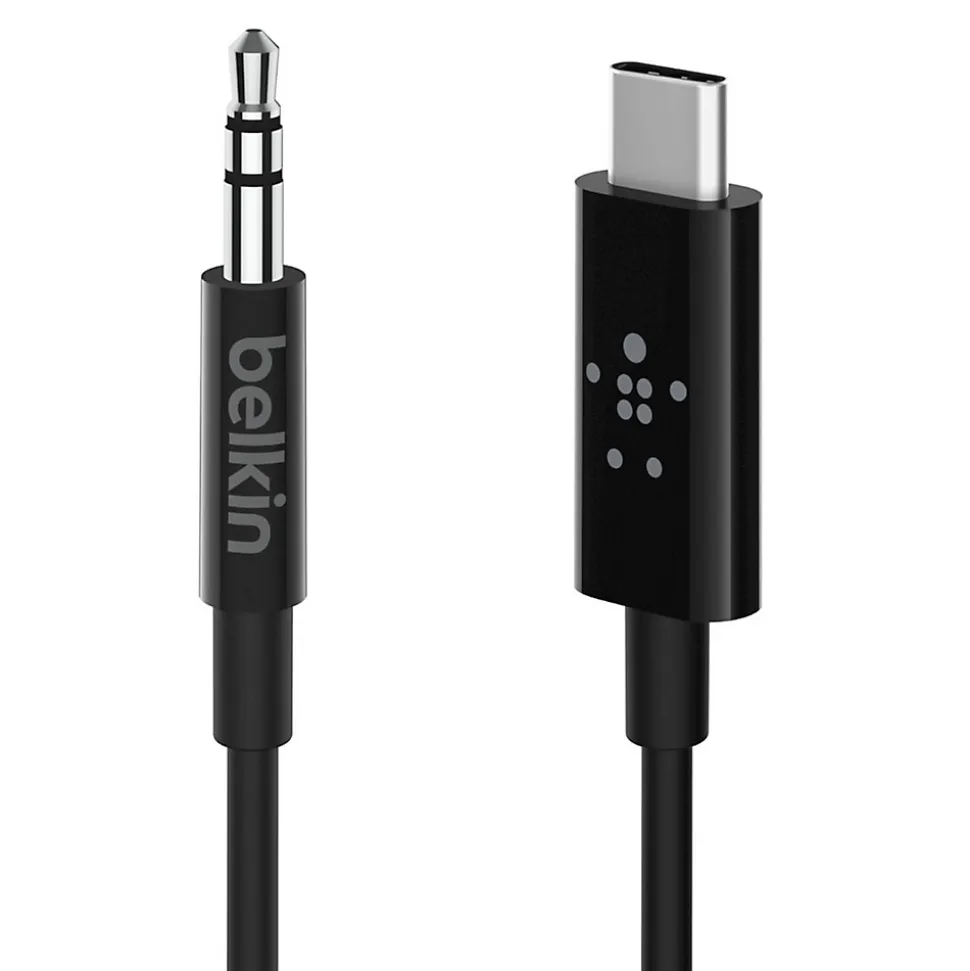 Câble audio Jack 3,5mm vers USB-C 90cm noir