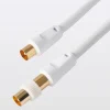 Câble coaxial Blyss blanc 17 VATC plaqué or M/F + adaptateur M/M L.1,5 m