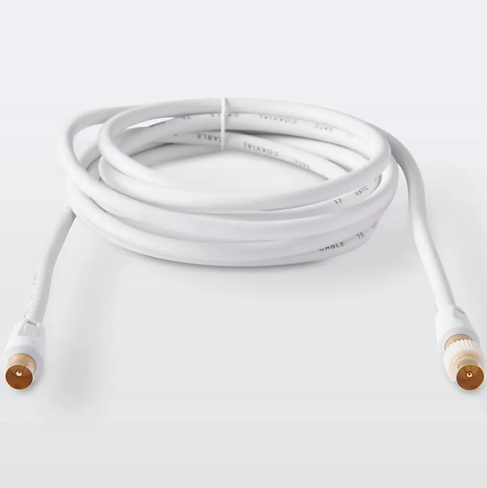 Câble coaxial Mâle / Femelle + adaptateur Mâle / Mâle blanc Blyss Or, 3 m