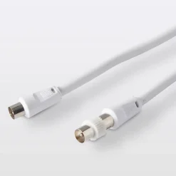Câble coaxial Mâle / Femelle + adaptateur Mâle / Mâle blanc Blyss, 5 m