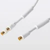 Câble coaxial Mâle / Femelle + adaptateur Mâle / Mâle blanc Blyss Or, 10 m