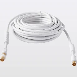 Câble coaxial Mâle / Femelle + adaptateur Mâle / Mâle blanc Blyss Or, 10 m