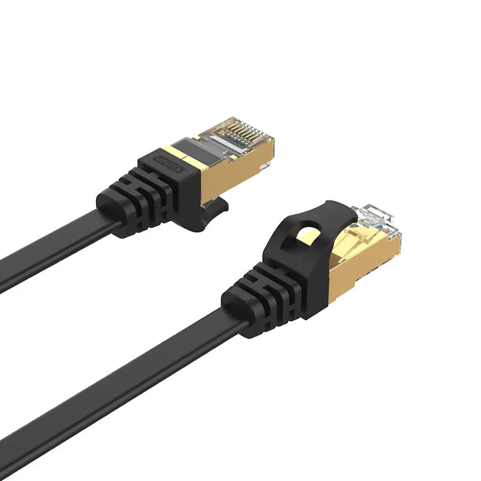 Câble Ethernet CAT 7 15m S/STP plat noir UNITEK