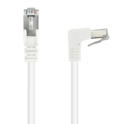 Câble Ethernet RJ45 CAT 6a mâle/mâle coudé - FTP 0,5 m - Metronic 395525