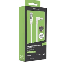 Câble Ethernet RJ45 CAT 6a mâle/mâle coudé - FTP 0,5 m - Metronic 395525