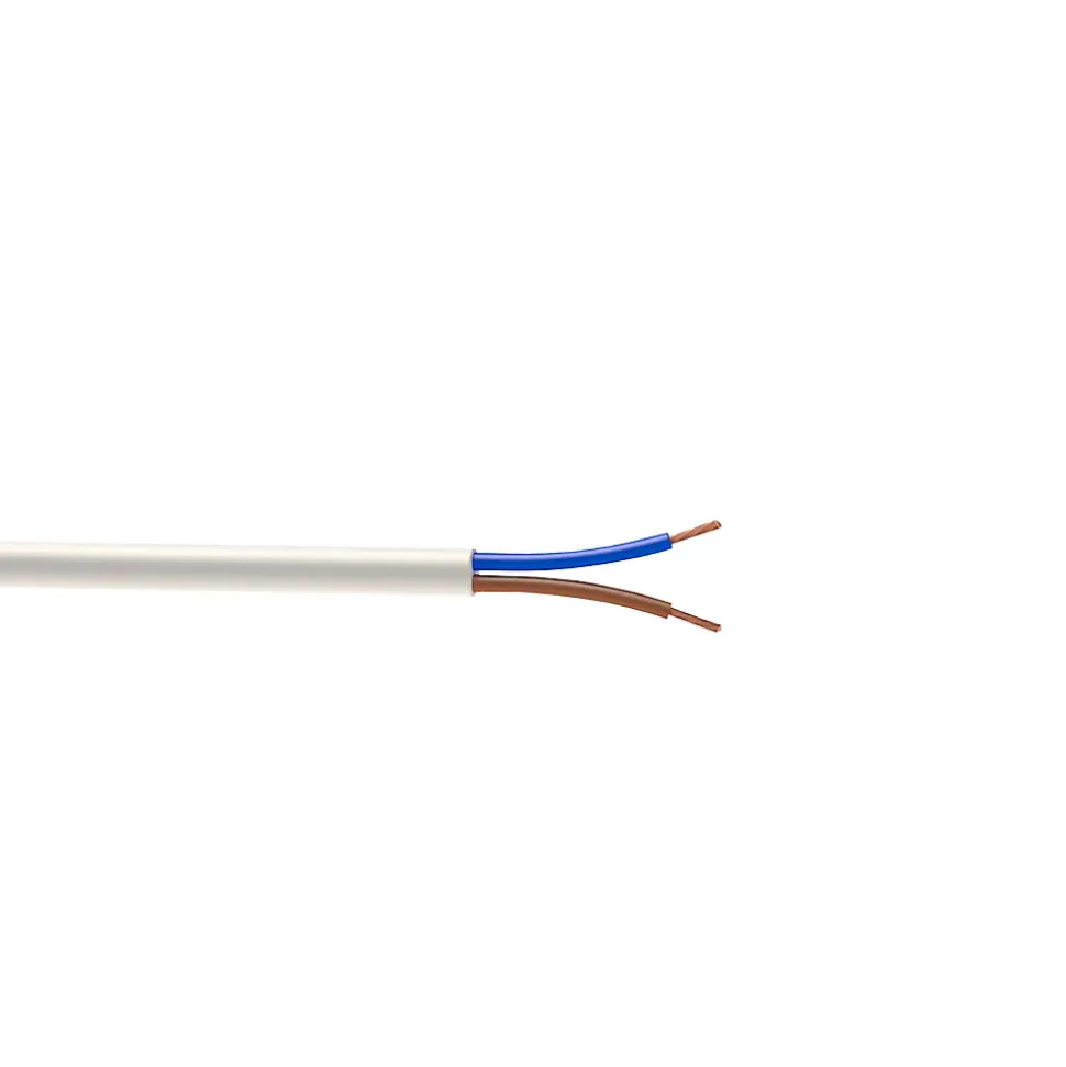 Câble électrique flexible H05VVF 2x1,5 mm² Blanc - 25 m